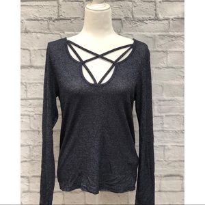 Cross neck top plus size